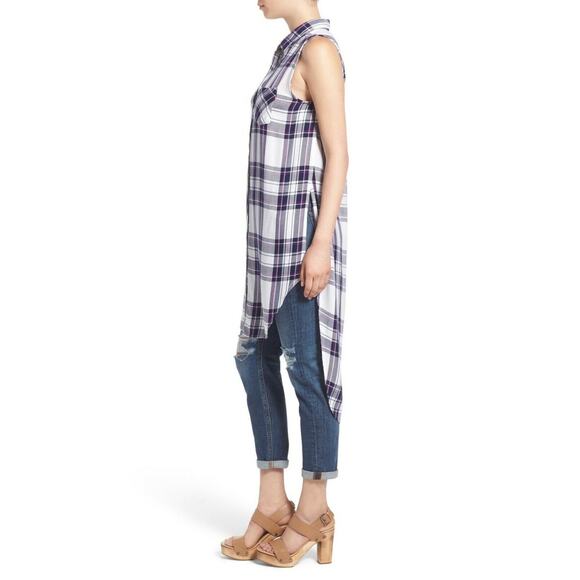 Rails Jordan Tunic in White Orchid Plaid Print - Picture 3 of 11